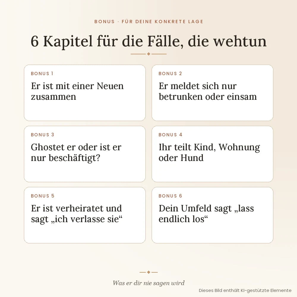 Die 6 Bonus-Kapitel für deine konkrete Lage